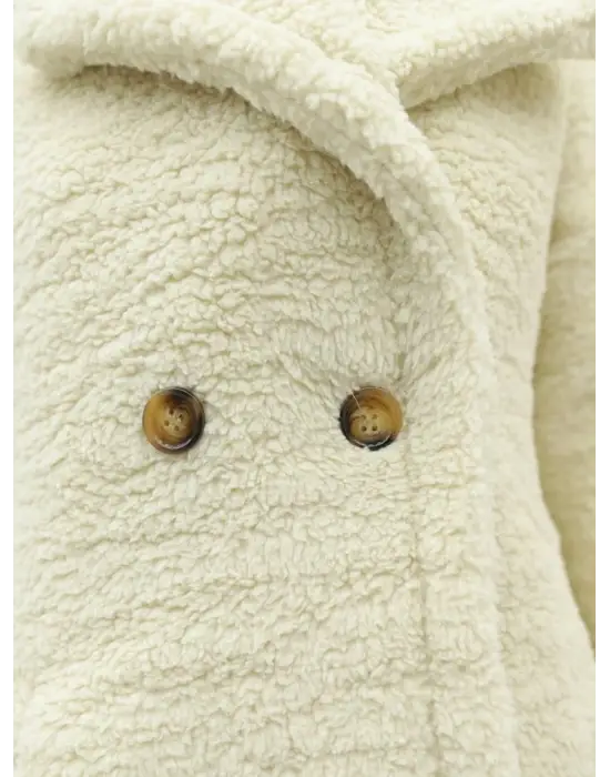 Omarı Sıcacık Peluş Kaban - Açık Vizon