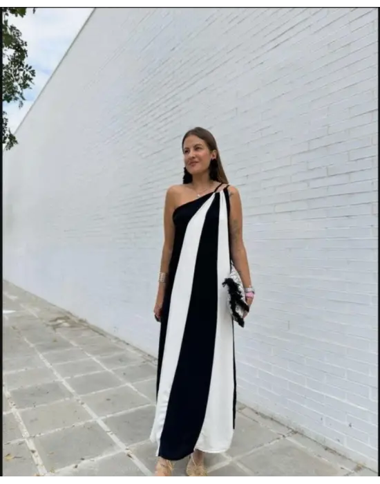 ÇİFT RENKLİ ELBİSE