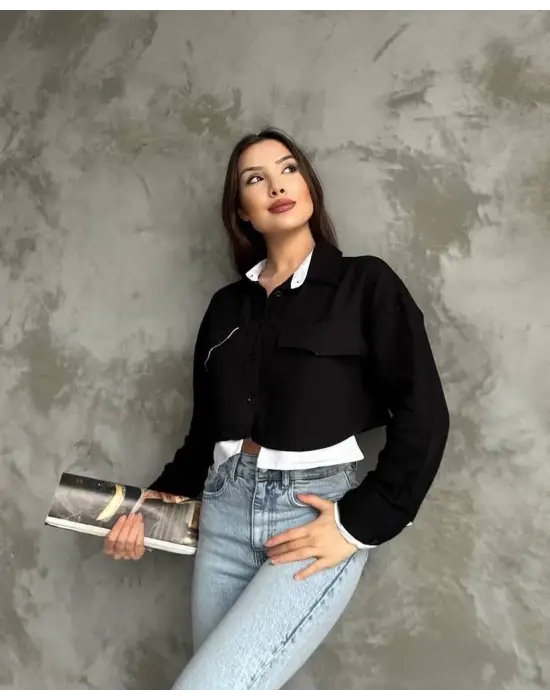 Omarı Şıklığıyla Fark Yaratan Çift Renkli Kısa Gömlek