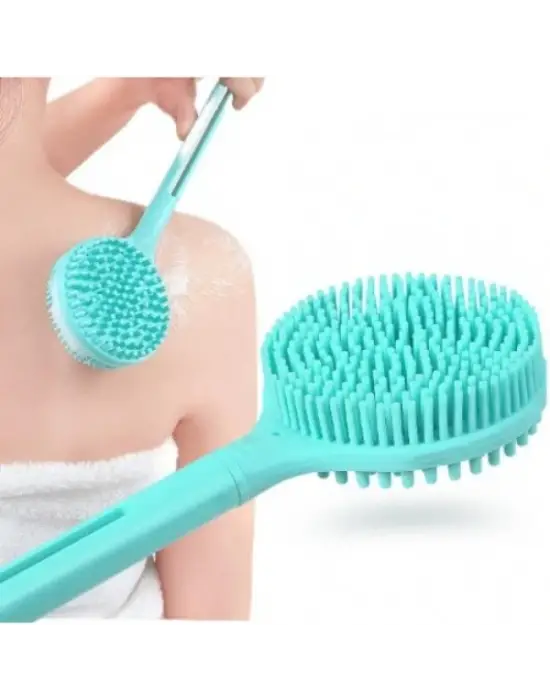 Çift Taraflı Silikon Uzun Saplı Banyo Fırçası