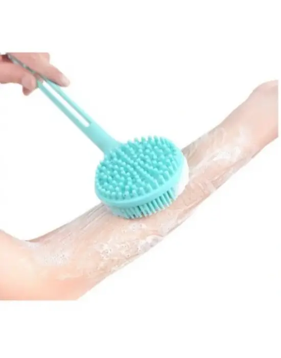 Çift Taraflı Silikon Uzun Saplı Banyo Fırçası