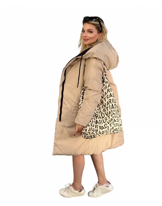 Çift Taraflı Uzun Şişme Mont