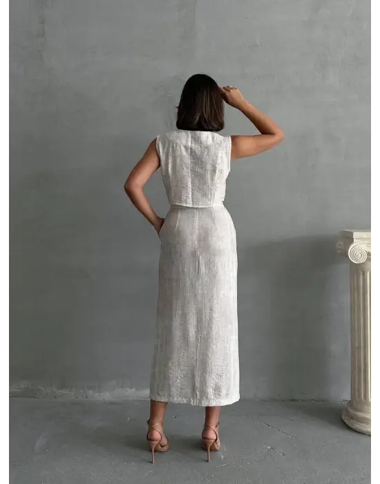 Şık Çilek Takım Etek Yelek