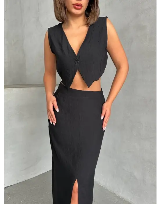 Trend Çilek Takım Etek Yelek