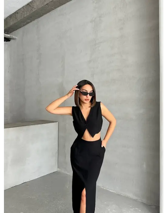 Trend Çilek Takım Etek Yelek