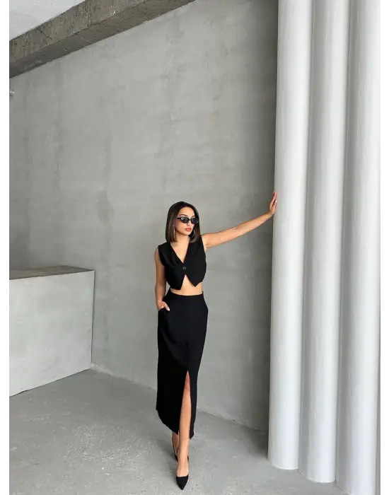 Trend Çilek Takım Etek Yelek