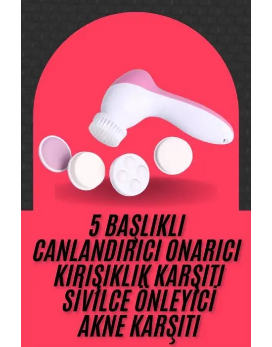 Cilt Temizleme Ve Masaj Aleti 5 Başlıklı Akne Ve Sivilce Önleyici