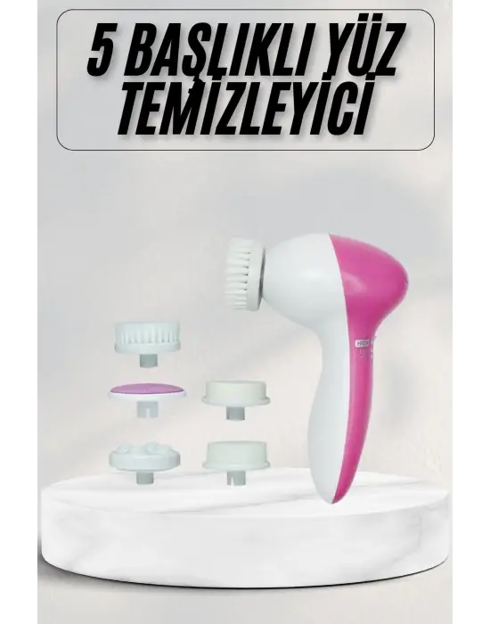 Cilt Temizleme Ve Masaj Aleti 5 Başlıklı Akne Ve Sivilce Önleyici