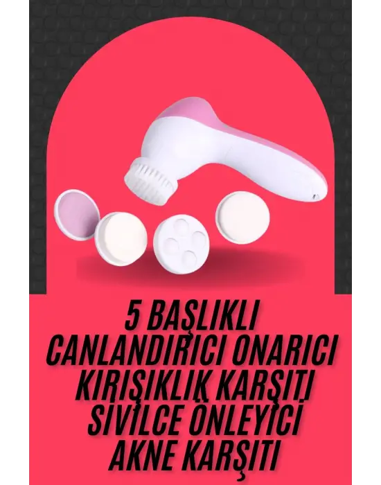 Cilt Temizleme Ve Masaj Aleti 5 Başlıklı Akne Ve Sivilce Önleyici
