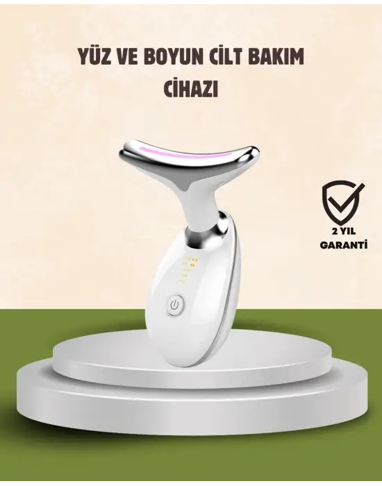 Cilt Yenileyici Şarjlı Güzellik Aleti – Pozitif/negatif İyon, Titreşimli Masaj Ve Kırmızı-mavi-yeşil Işıkla