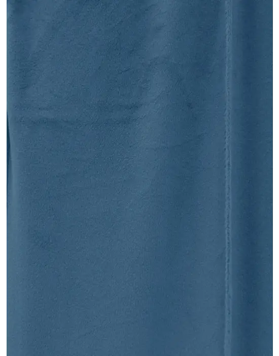 Çımalı Beli Lastikli Kadife Pantolon -Mavi