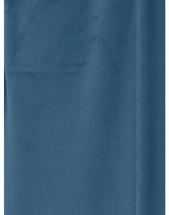 Çımalı Beli Lastikli Kadife Pantolon -Mavi