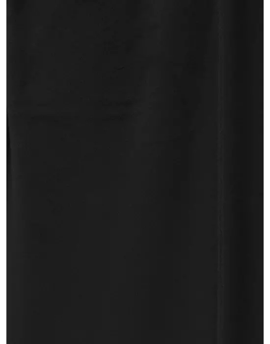 Çımalı Beli Lastikli Kadife Pantolon -Siyah