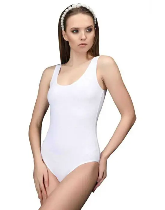Çıtçıtlı Slip Body Beyaz