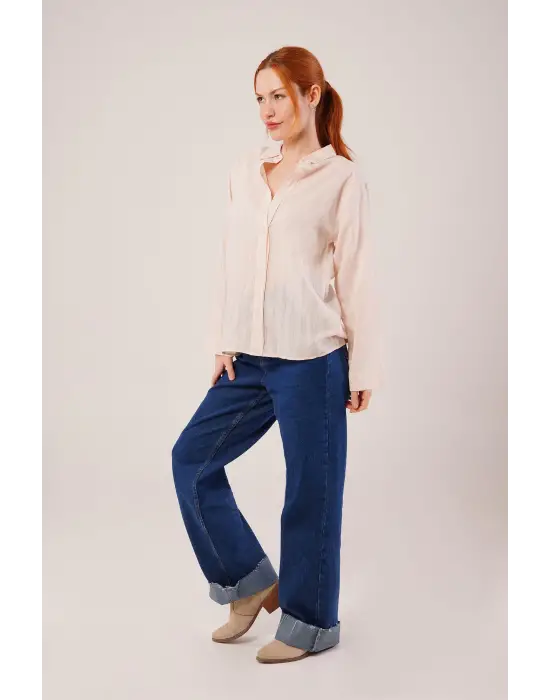 Omarı Trend Krem Gömlek