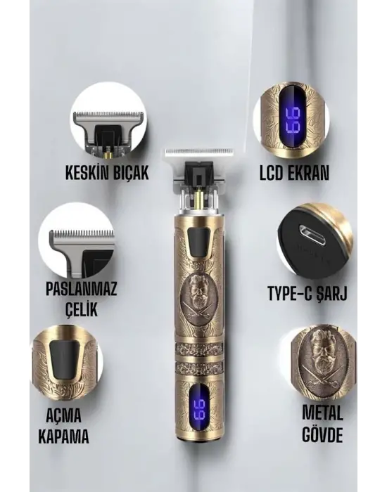 Çizik Tıraş Makinesi Şarjlı Paslanmaz Çelik Bıçaklı Uzun Ömürlü