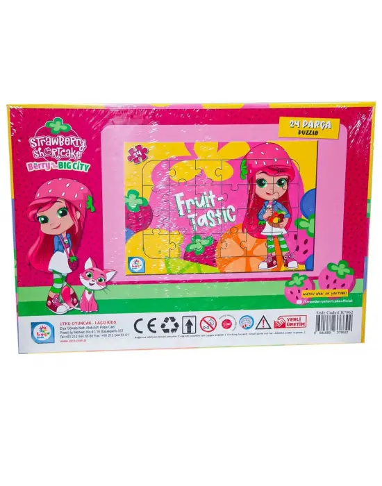 Omarı Eğlenceli 24 Parça Çilek Kız Puzzle Seti