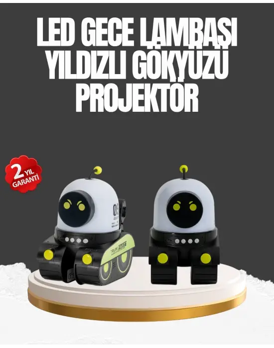 Çocuk Odası İçin Müzikli Ve Işıklı Robot Projektör