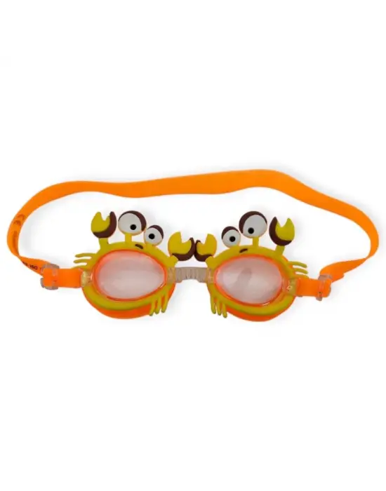 Omarı Çocuk Yüzücü Gözlüğü Taşıma Çantası ile Renkli Deneyim - Turuncu Yengeç