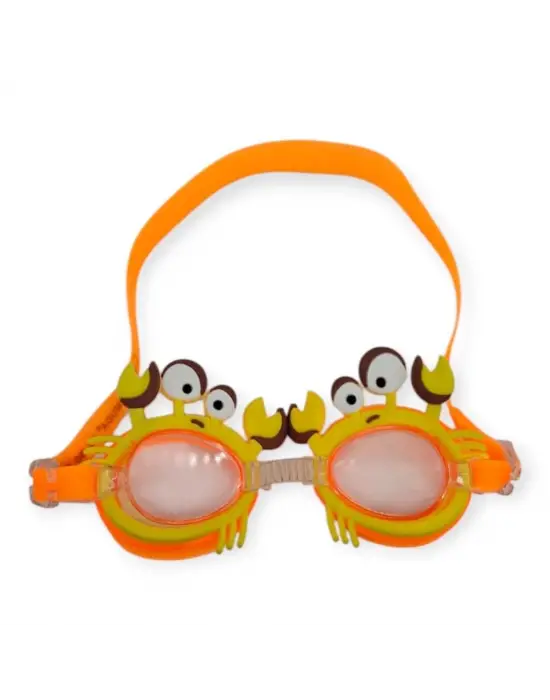 Omarı Çocuk Yüzücü Gözlüğü Taşıma Çantası ile Renkli Deneyim - Turuncu Yengeç