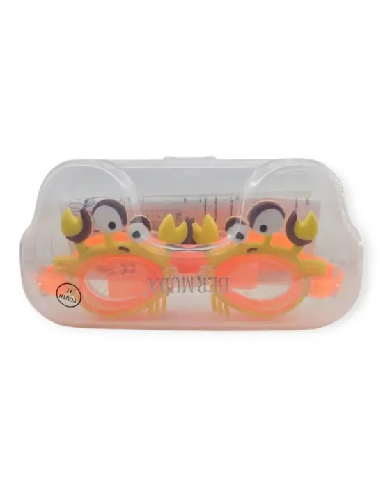 Omarı Çocuk Yüzücü Gözlüğü Taşıma Çantası ile Renkli Deneyim - Turuncu Yengeç