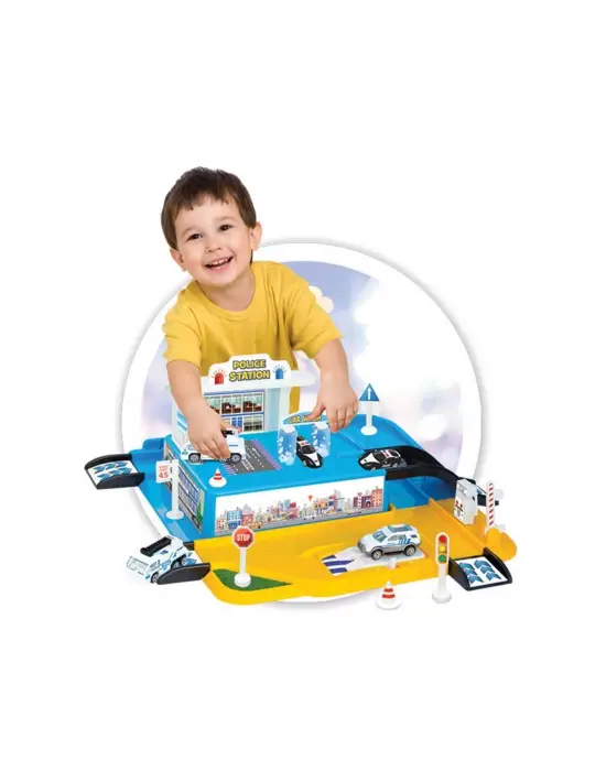 Omarı Oyuncak Polis İstasyon Garajı Seti