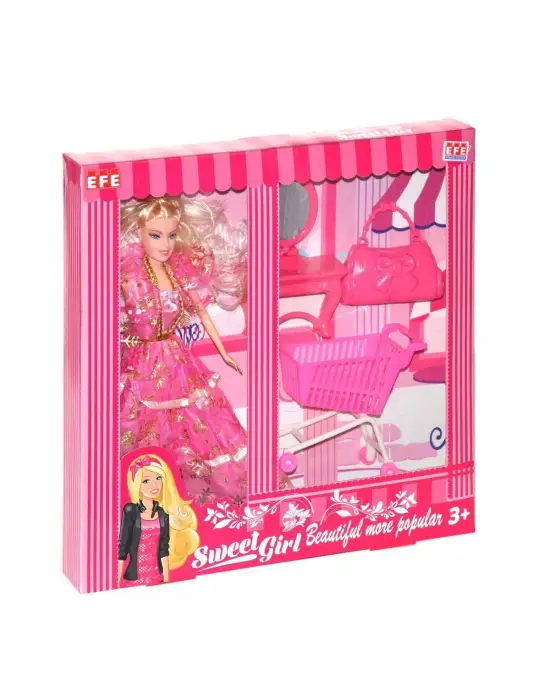 Omarı Çocuklar İçin Eğlenceli Gardırop Market Arabalı Oyuncak