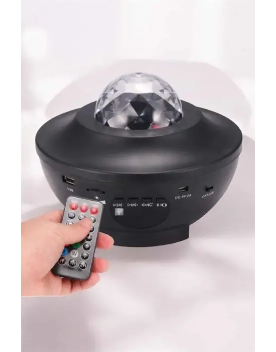 Çocuklara Özel Şarjlı Bluetooth Hoparlör Parti Led Lambası Yıldızlı Projeksiyon