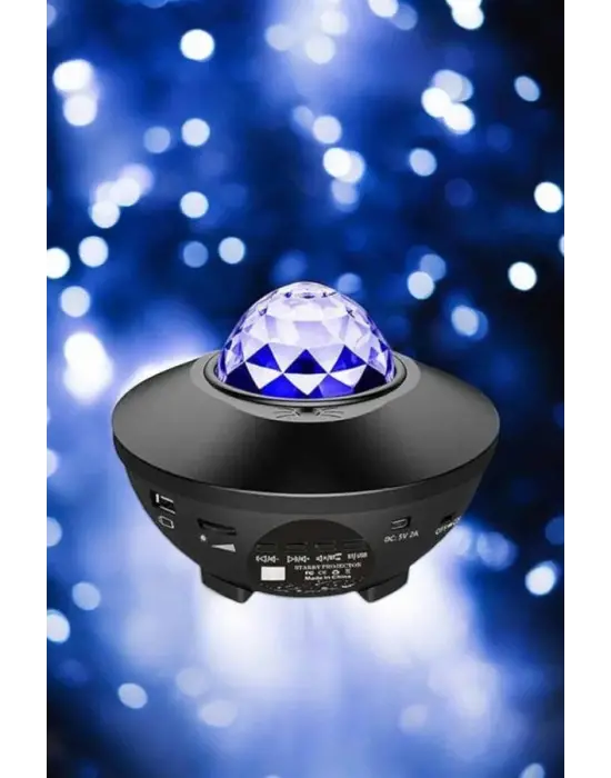 Çocuklara Özel Şarjlı Bluetooth Hoparlör Parti Led Lambası Yıldızlı Projeksiyon