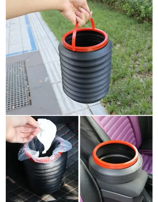 Çok Amaçlı Katlanabilir Araç İçi Kova