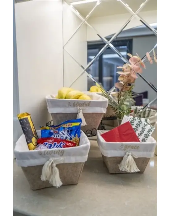 Omarı Kare Keçe Saklama Sepeti - Çok Amaçlı Organizer (Maxi)