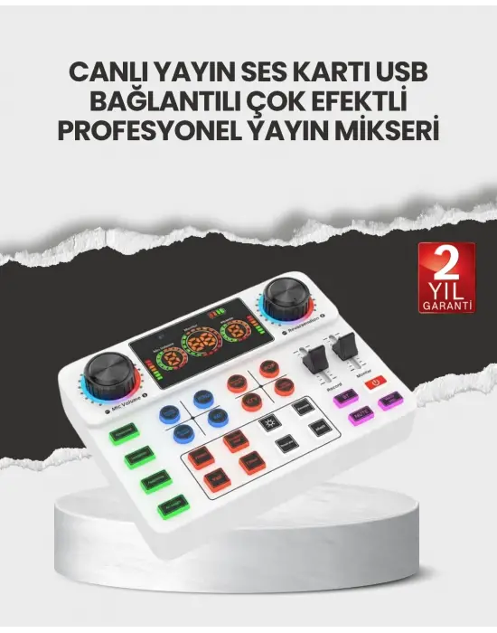 Çok Efektli Canlı Yayın Ses Mikseri Usb Ve Kablosuz Uyumlu
