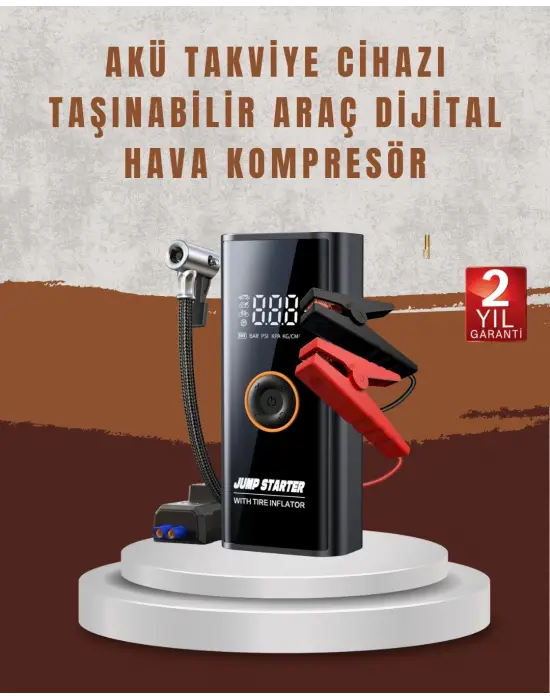 Çok Fonksiyonlu Araç Yol Yardım Kiti Jump Starter Ve Lastik Pompası
