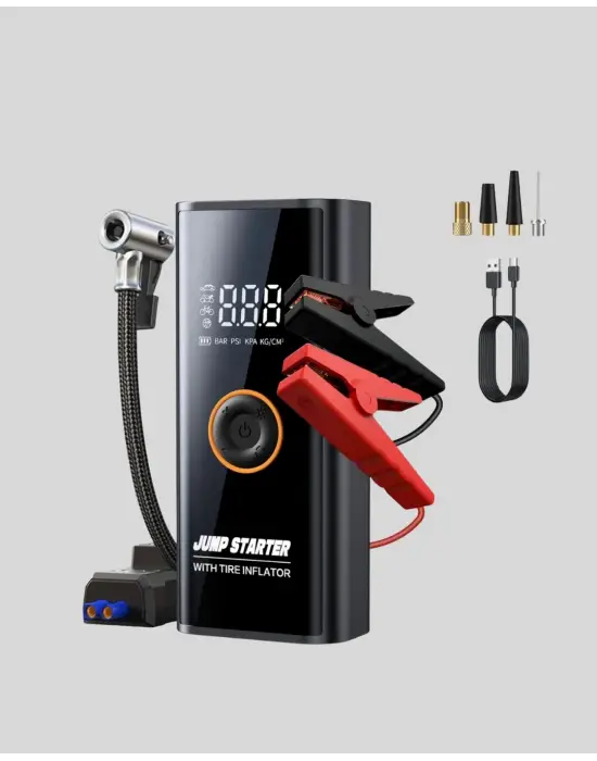 Çok Fonksiyonlu Araç Yol Yardım Kiti Jump Starter Ve Lastik Pompası