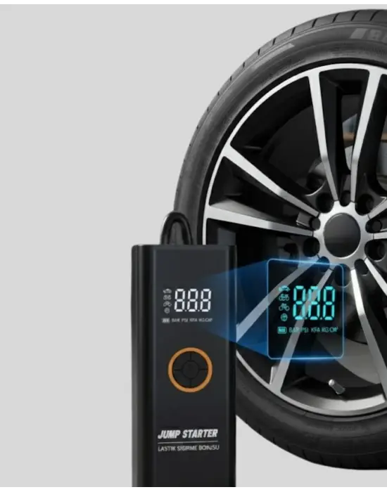 Çok Fonksiyonlu Araç Yol Yardım Kiti Jump Starter Ve Lastik Pompası