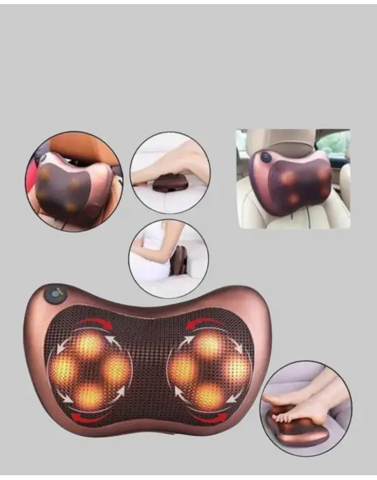 Çok Fonksiyonlu Boyun Bel Sırt Masaj Yastığı Araç İçi Uyumlu