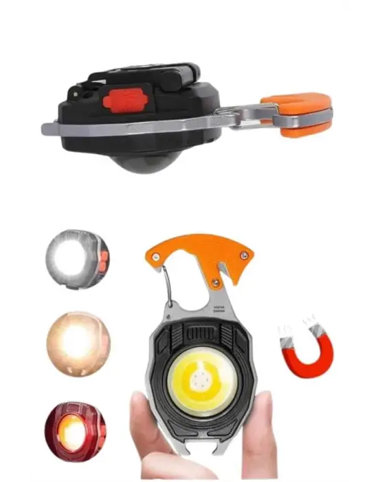 Çok İşlevli Acil Durum Işığı Usb Şarjlı Cep Feneri 7 Farklı Mod