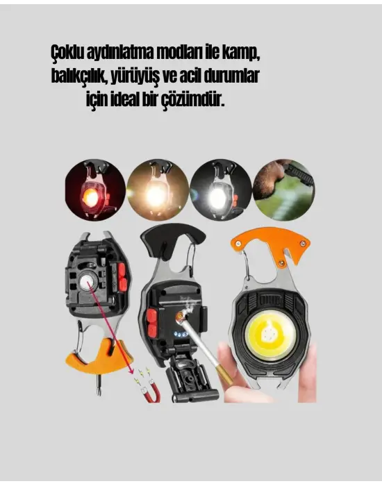 Çok Modlu Led Işıklı Pratik Anahtarlık