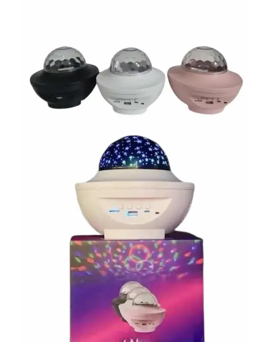 Çok Renkli Projektör Lamba Disko Topu Gece Lambası Kablosuz