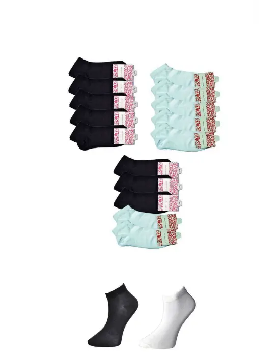 Omarı Şık Desenli ve Rahat Kadın Bilek Çorap Seti