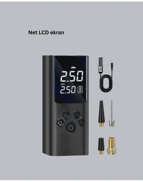 Çoklu Valf Adaptörlü Dijital Hava Pompası