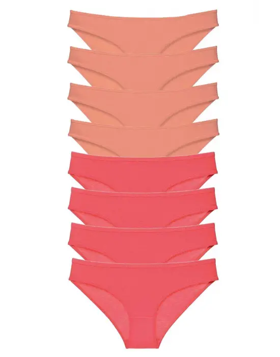 Omarı Eko Likralı Kadın Slip Külot Seti Pudra Fuşya