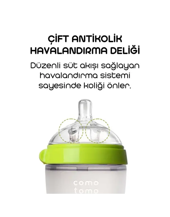 Comotomo Antikolik Silikon Biberon 150 ml 0-3 Ay Yeşil