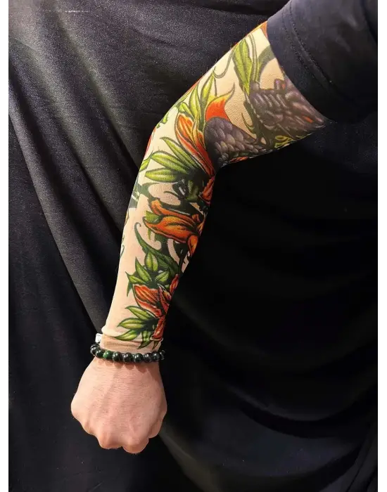 Çorap Dövme Giyilebilir Kol Bacak Dövmesi Likralı 2 Adet Model 25