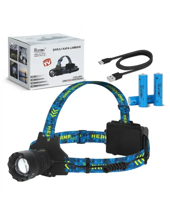 Cree P360 - 12,000 Lümen Şarjlı Kafa Lambası  Wt-627