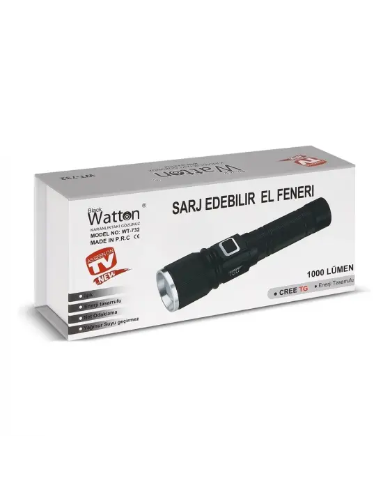 Cree Tg Led 1000 Lümen Göstergeli Fonksiyonel El Feneri  Wt-732