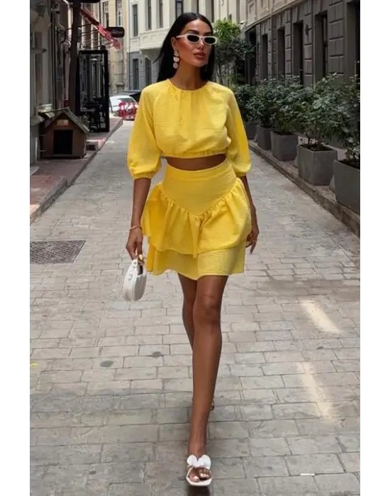 Omarı Kat Kat Etekli Takım