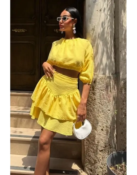 Omarı Kat Kat Etekli Takım