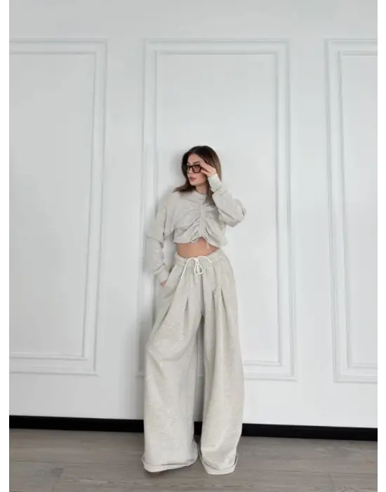 Omarı Elegan Gri İkili Takım