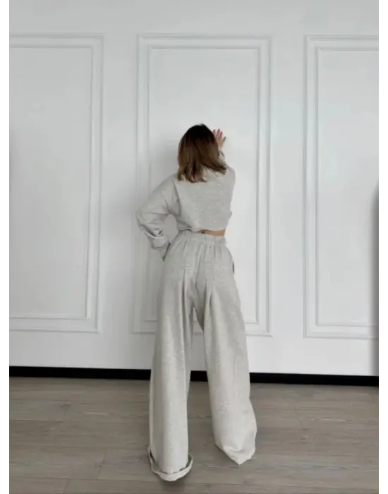 Omarı Elegan Gri İkili Takım